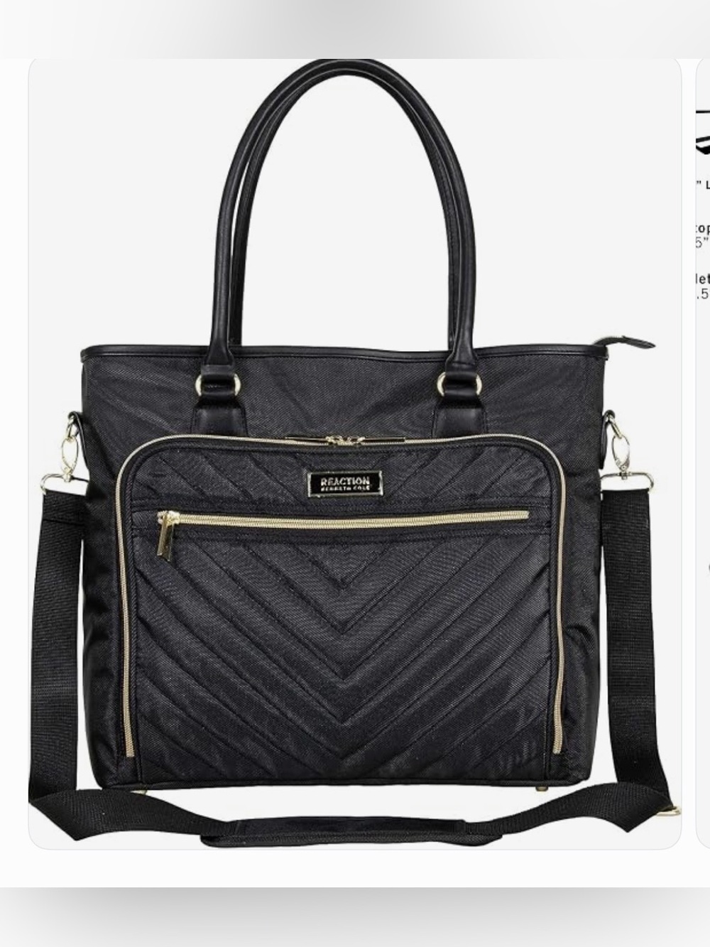 Kenneth Cole Reaction Chelsea Chevron 15” Laptop And Tablet Business Tote NWOT